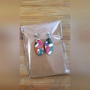 Pop style Silver Dangling abstract modern earrings